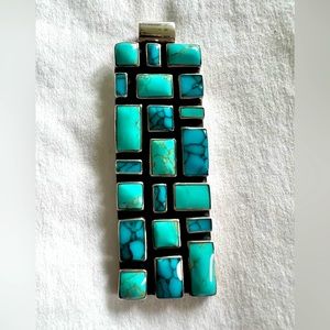 .925 Statement Turquoise & Silver Pendant